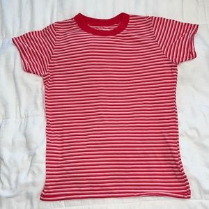 Big Bud Press Red Striped Crew Neck Shirt